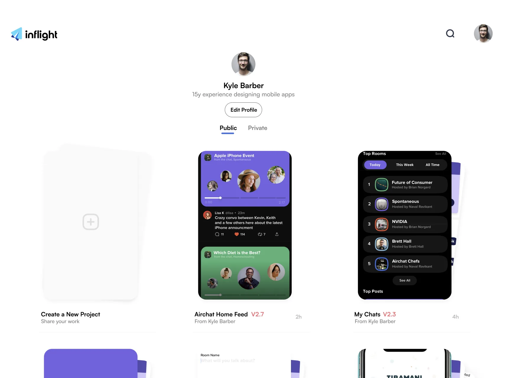 Public project profile